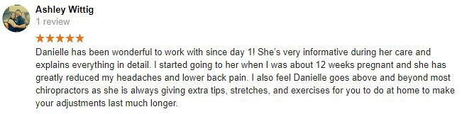 Chiropractic Eau Claire WI Ashley Wittig Testimonial